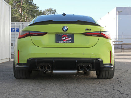 aFe MACH Force-Xp 3 IN to 2-1/2 IN 304 Stainless Steel Cat-Back Exhaust w/ Carbon Fiber Tip BMW M3/M4 (G80/82) 21-25 L6-3.0L (tt) S58