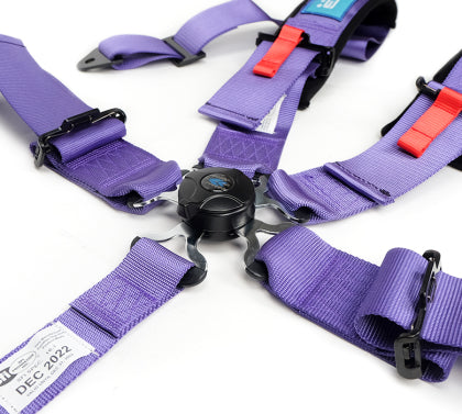 NRG SFI 3 Inch Seat Belt Harness with Pads / Cam Lock Purple