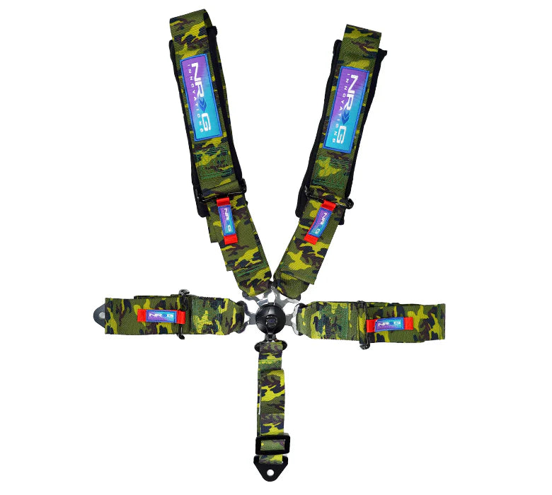 NRG SFI 3 Inch Seat Belt Harness with Pads / Cam Lock Camo