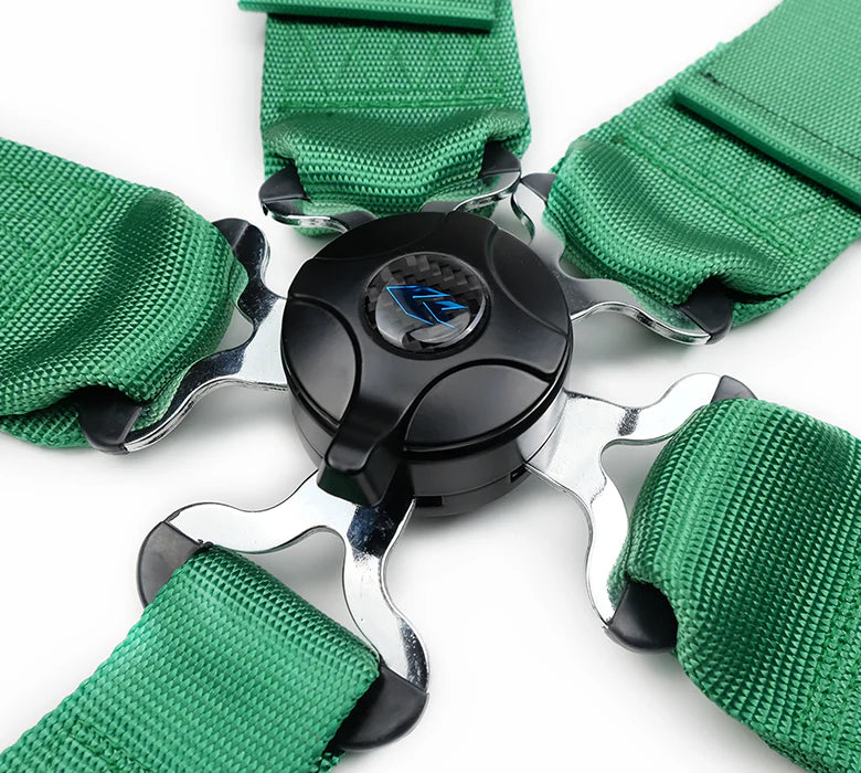NRG SFI 3 Inch Seat Belt Harness with Pads / Cam Lock Green