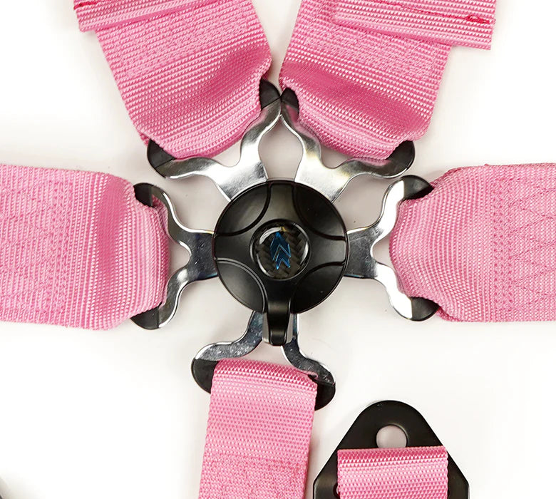 NRG SFI 3 Inch Seat Belt Harness with Pads / Cam Lock Pink