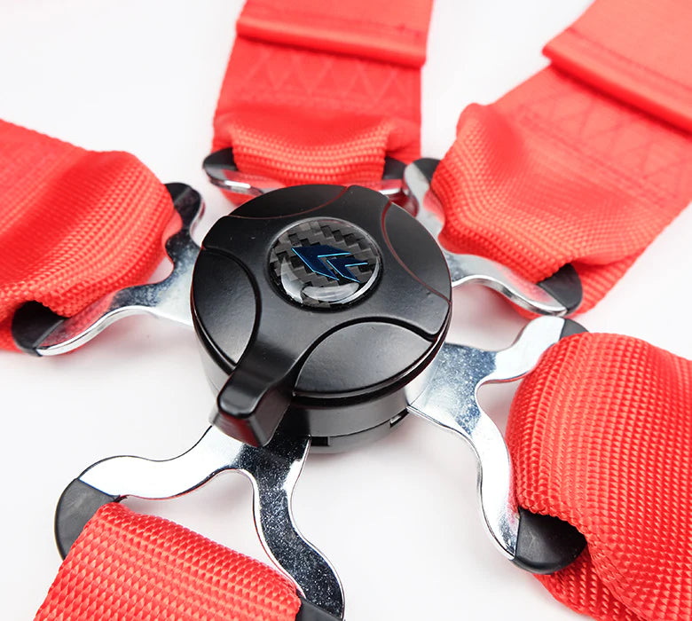 NRG SFI 3 Inch Seat Belt Harness with Pads / Cam Lock Red