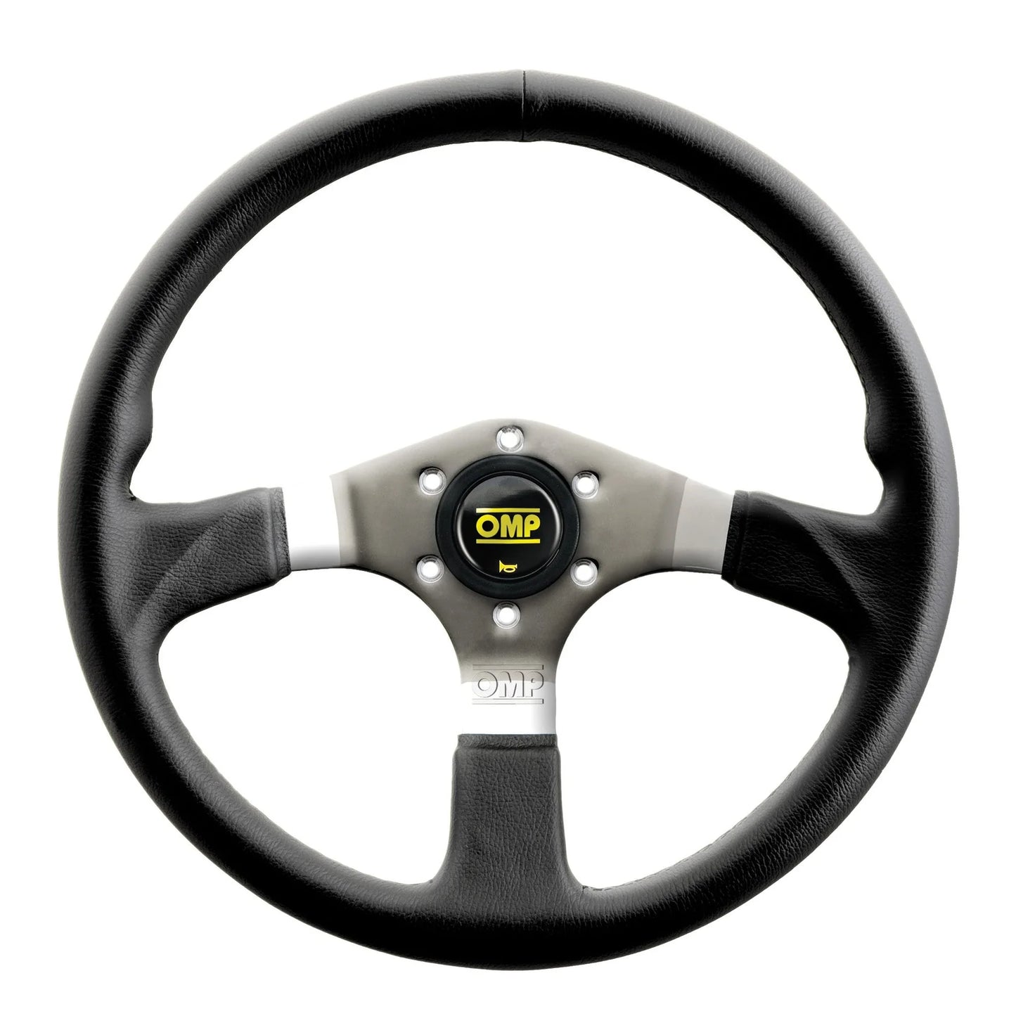 OMP - STEERING WHEEL ASSO FLAT WITH 3 STEEL SPOKES BLACK LEATHER (OD/2019)