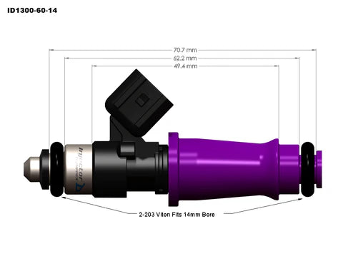 Injector Dynamics - ID1300 Mazda RX-7 93-95 (14mm) 1300cc Injectors (1300.11.06.60.14.2)