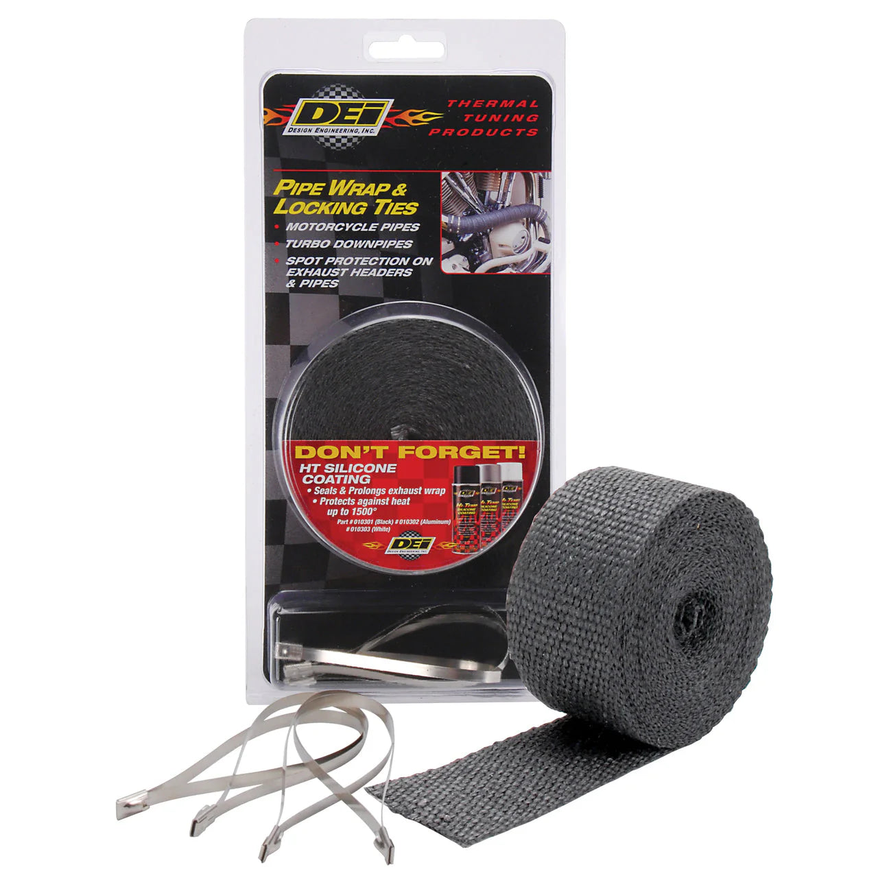 DEI - Black Pipe Wrap & Locking Ties Kit