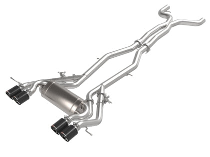 aFe MACH Force-Xp 3 IN to 2-1/2 IN 304 Stainless Steel Cat-Back Exhaust w/ Carbon Fiber Tip BMW M3/M4 (G80/82) 21-25 L6-3.0L (tt) S58