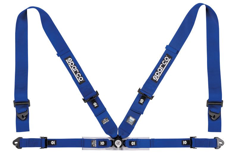Sparco Belt 2 Inch 4Pt Bolt-In (Black/ Blue/ Red)