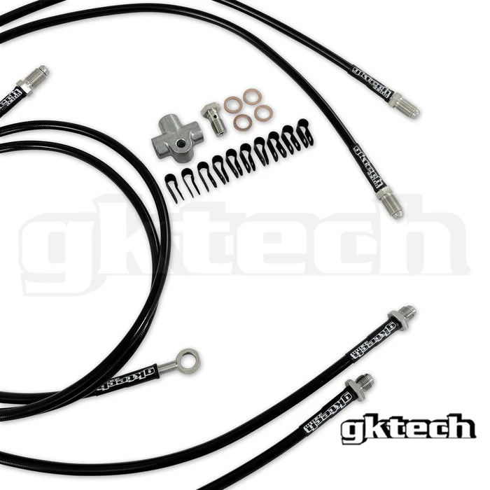 GK Tech Z33 350z/Z34 370z/G35/G37 SS braided hydraulic e-brake line kit