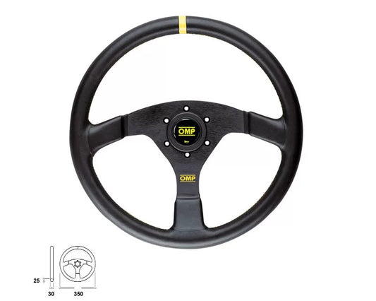 OMP - VELOCITA STEERING WHEEL BLACK LEATHER (OD/1957)