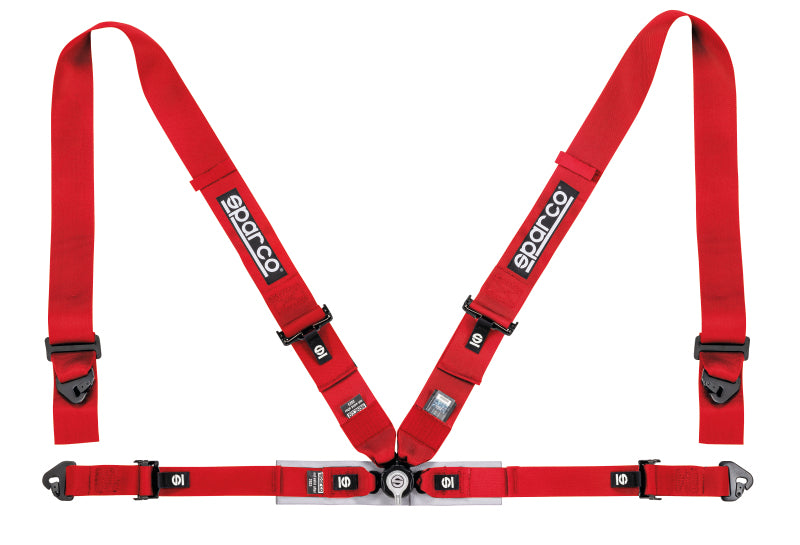 Sparco Belt 2 Inch 4Pt Bolt-In (Black/ Blue/ Red)