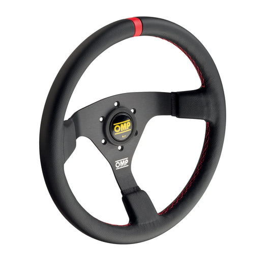 OMP - WRC STEERING WHEEL BLACK/RED LEATHER (OD/1980)