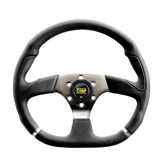 OMP - STEERING WHEEL CROMO WITH 3 STEEL SPOKES SUPPLIED WITH HORN BUTTON (OD/2018)